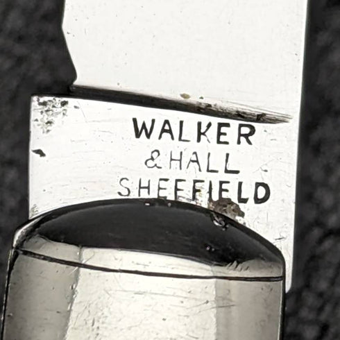 英國古董白珍珠貝殼柄不銹鋼刀片折疊水果刀